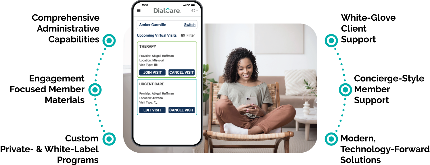 DialCare App: Request Virtual Visit screen