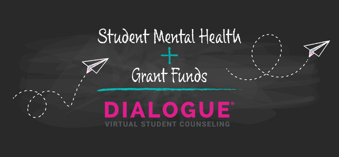 The official Dialogue Virtual Student Counseling logo on a chalkboard